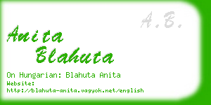 anita blahuta business card